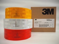 แถบสะท้อนแสง 3M แท้ 55mm x 50M เหลือง, ขาว, แดง