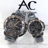 jam tangan couple alexandre christie ac collection 9205 black