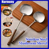 Stainless Steel Mushroom Shovel Kitchen Stir Fry Spoon Wood Handle Cooking Spoon Kitchen Tools Sudip