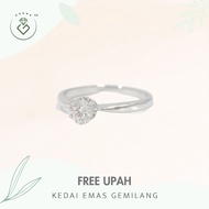 [Kedai Emas Gemilang] 2002092 {YS} 0.34Ct Diamond White Gold Ring (11) (2G) [750 Gold]