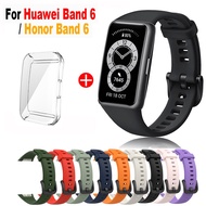 Replacement Strap For Huawei Band 6 Pro Silicone Watch Strap For Honor Band 6With TPU Full Coverage Protector Case