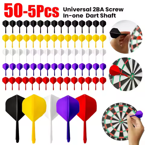 50-5pcs Dart Flights Shaft Anti-Fall Integrated Dart Flights and Shaft Durable 2BA Screw In-one Dart