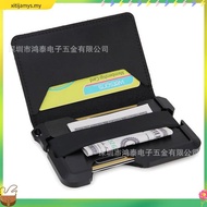 RFID Metal EDC Wallet with Leather Cover Ridge US Popular Money Clip Aluminium Card Holder Special C