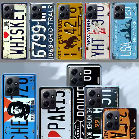 License New York Plate Number Phone Case For Redmi Note 14 15 Pro 5G 13 12 Pro Plus 11 11T 11E 11S 1