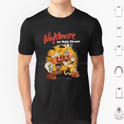 Vintage Nightmare On Mainstreet Halloween Pumpkin Mickey T Shirt Cotton Men Women DIY Print World Sp