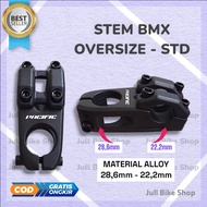 Stem BMX sakoni oversize 28.6mm stang 22.2mm aluminium alloy hitam head tiang penjepit stir fork gar