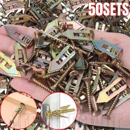 50 Sets Self-Tapping Screw - Solid Serrated Thorny Wall Anchor - Anchor & Screw Combination - Metal 