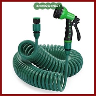 ZHONGGON667 Garden Coil Hose, 3/8" Connector -Proof Stretch Water Pipe,  High Pressure Hose 7 Functi