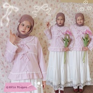 Himeka Vintage - Arin Blouse - Coquette Blouse - Cottagecore Blouse - Vintage Blouse - Plain Striped