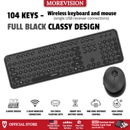 Wireless Mechanical Keyboard and Mouse Lipstick Black Color USB Receiver for Laptop Computer PC Gami