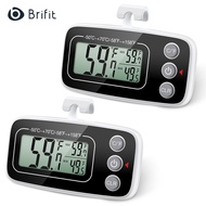 Brifit Fridge Thermometer Digital Refrigerator Freezer Thermometer with Large LCD Display Min/Max Function 3 Support Methods °C/°F Convertible for Home Restaurants Bars