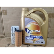 BMW E90, F10,F30,X4,X3,X1 11428507683 OX404D HU 6004X  OIL FILTER + KOYOMA 5W30 SEMI  SYNTHETIC ENGI