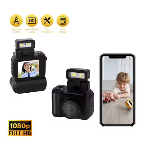 Y4000 HD 1080P Mini Keychain Camera With Flash Lamp Battery Dock Portable Video Recorder DV With Scr