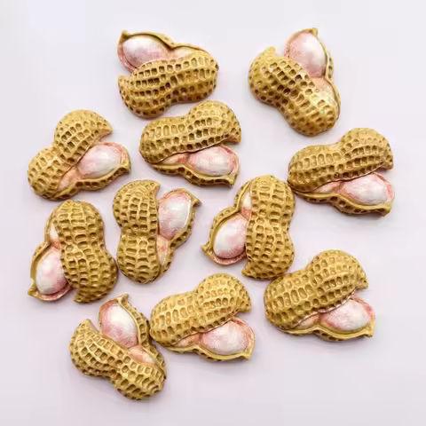 10/20Pcs Cute Mini Artificial Peanut Flat Back Resin Cabochons Scrapbooking DIY Jewelry Craft Decora