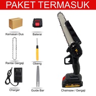 Mesin Gergaji Kayu Chainsaw 6 Inci Cas Baterai Tanpa Kabel Terbaik dan Termurah