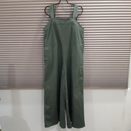 [42/XL] 日本帶回GU墨綠色吊帶工作褲裙 寬版舒適 42號/XL號 UNIQLO副牌 大尺碼
