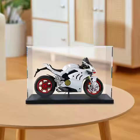 Motorcycle Model Display Case 1:12 Scale for Vehicle Collectibles Dustproof 23cmx10cmx15cm Display B