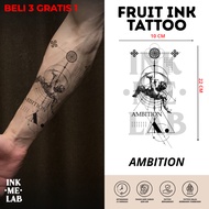 INKMELAB - AMBITION Fruit Ink Temporary Tattoo 22X10CM - Semi-Permanent Temporary Tattoo Lasts 3 Wee