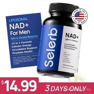 Selerb NAD+ Supplement for Men – With  Liposomal-NAD+,CoQ10, L-Carnitine, L-Arginine, Maca & Ashwaga