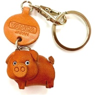 Genuine Leather Keychain Animal Pig Dokodemo VANCA CRAFT (Made in Japan, Handmade by Craftsmen)