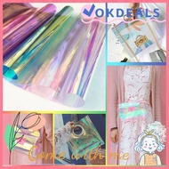 OKDEALS Rainbow Film Vinyl, Shiny Transparent Iridescent Film, DIY 20*95CM Candy Color Tarpaulin Bow