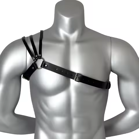 Fashion Leather Chest Harness Belt Men Multiple Shoulder Straps Fetish Gay Lingerie Body Bondage for