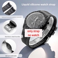 20mm Seamless Curved Silicone Watch Strap for Omiga x S-watch MoonS watch Planet Series Watch Quick 