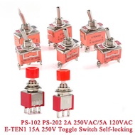 PS-102 202 6mm 3pin 6pin Momentary Push Button SPDT DPDT E-TEN1 SPST 2 3 4 6 ON OFF Toggle Switch Se
