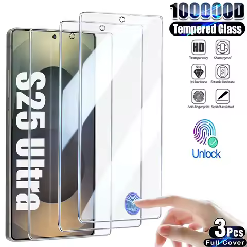 1-3PCS Fingerprint Unlock Screen Protector For Samsung Galaxy S25 Ultra S24 FE S22 Plus S25 Edge S23