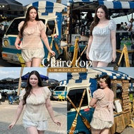 Claire Top-Square Neck Shirt With Bow Tie At The Back Pastel Plaid Pattern (2 Sizes Available) | Ray