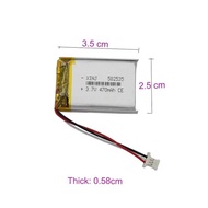 3.7V 3 8 470Mah 1.74Wh Li Lithium Battery 582535 3Pin 51146 Connector Replace 70Mai Rearview D07 Car