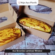 Brownies Box with Mica Lid 20x10x5 22x10x5 25x10x5 30x10x5 cm Premium kraft Cake Box Dessert Packagi