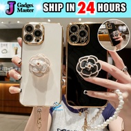 Realme 5 5i 5s 6i C3 9 10 11 Pro Pro+ Plus 4G 5G fon sarung rose phone holder stand elegant electrop
