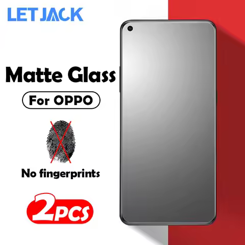 2Pcs Matte Tempered Glass on for Oppo Reno 7 6 5 4 Lite A52 A53 A54S A55 A72 A73 A74 A76 F17 F19 F21
