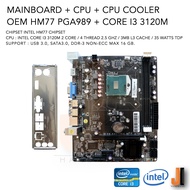 ชุดสุดคุ้ม CPU Cooler + Mainboard OEM HM77 PGA989 + CPU Intel Core i3 3120M (2.5 GHz) 2 Cores / 4 Threads 3 MB L3 Cache (สินค้ามือสองสภาพดีมีการรับประกัน)