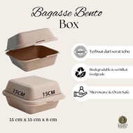 10pcs Burger Bento Box / Bento Box / Bagasse Bento Cake Burger Korean Cake Lunch Box