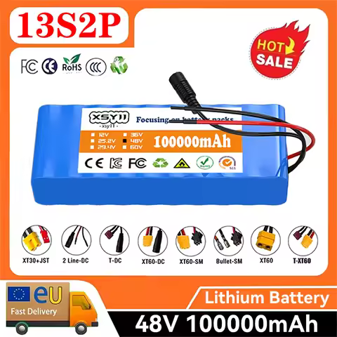 13S2P 48V 100Ah High Power 18650 Battery Electric Vehicle Electric Motorcycle DIY Battery with BMS 5