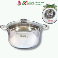 KLINS PREMIUM 3-Bottom Stainless Steel Pot SIZE 26CM- 32CM - FREE 1 20CM Stainless Steel Pot