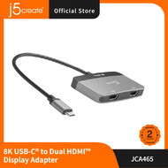 j5create JCA465 8K USB Type C to Dual HDMI Display Adapter - Single 8K60/4K144 or Dual 4K60 - Suppor