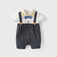 Baby Baby Onesie Baby Boy Summer Clothes One Hundred Days Old Dress Newborn Romper Gentleman Outing 