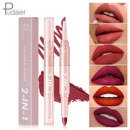 Pudaier Multicolor Lipstick Lip Liner Non-Fading Matte Double-Ended Lipstick Lip Liner Makeup