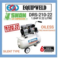 SWAN DRS-210-22 OIL-LESS AIR COMPRESSOR 1.0HP X 22 LITRE LOW NOISE SILENT (MADE IN TAIWAN 🇹🇼) DRS21022 DRS OILESS