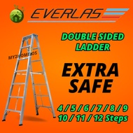 Aluminium Double Sided Ladder 4/5/6/7/8/9/10/11/12 Step Tangga EVERLAS / STRONGMAN Heavy Duty Ladder