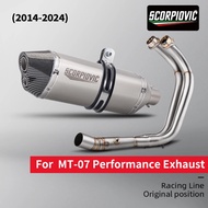 Motorcycle Full Exhaust System with AK Muffler Pipe For MT07 FZ07 MT-07 FZ-07 MT 07 XSR700 2014 - 20