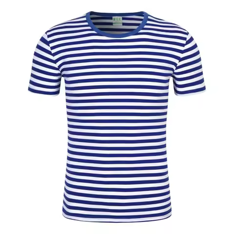 65%cotton 35%spandex Russian Telnyashka T-shirt Striped Blue Russia Army NAVY Special Forces 82n Men
