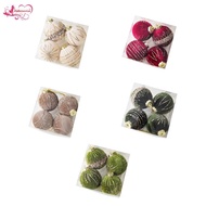 Abbraccia 4 Velvet Christmas Baubles, Christmas Tree Hanging Baubles with Hanging Hole, Christmas De
