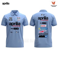Polo shirt Tshirt Kaos Kerah Team Balap Aprilia Racing MotoGP