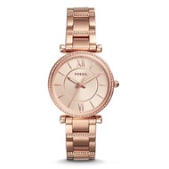 fossil Women's ES4301 Carlie Three-Handed Stainless Steel Watch (Rose Gold)