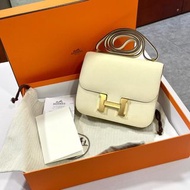 未使用品！全新MINI CONSTANCE U刻 NATA GHW EPSOM 奶油白金扣 #C19 #康康包