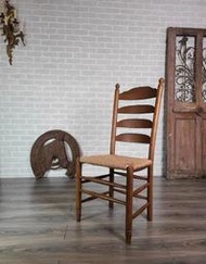 【卡卡頌  歐洲古董】法國老件 橡木 麥稈 梵谷椅  餐椅  書桌椅  ch0525